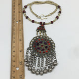 Kuchi Necklace Afghan Tribal Fashion Colorful Glass ATS Necktie Necklace, KN387