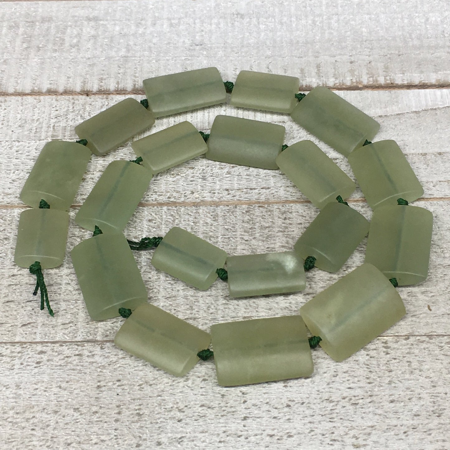 117.2g,20mm-28mm,19 Beads,Natural Serpentine Rectangle Beads Strand, 21", BN216