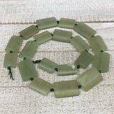 117.2g,20mm-28mm,19 Beads,Natural Serpentine Rectangle Beads Strand, 21", BN216