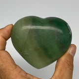 238.7g, 2.3" x 2.9" x 1.4" Fluorite Heart Healing Crystal @Madagascar, B17317