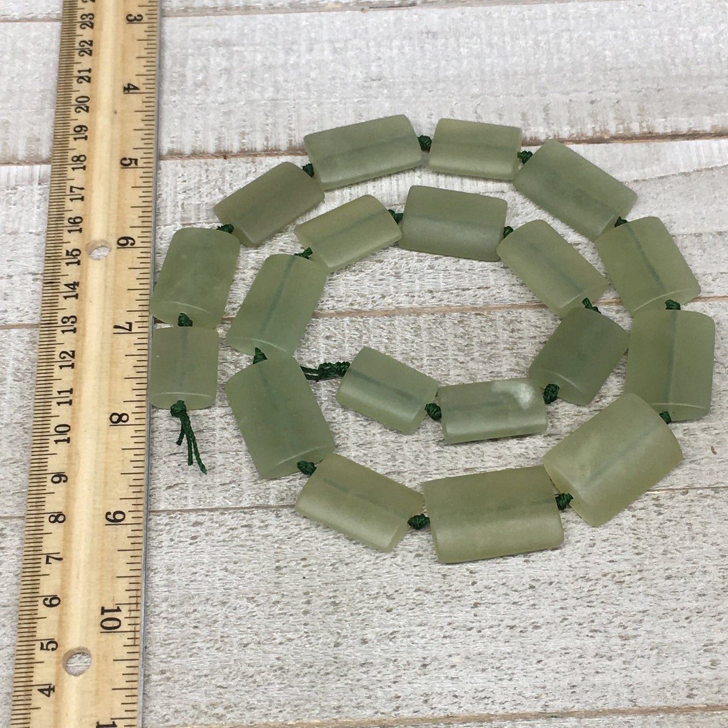 117.2g,20mm-28mm,19 Beads,Natural Serpentine Rectangle Beads Strand, 21", BN216