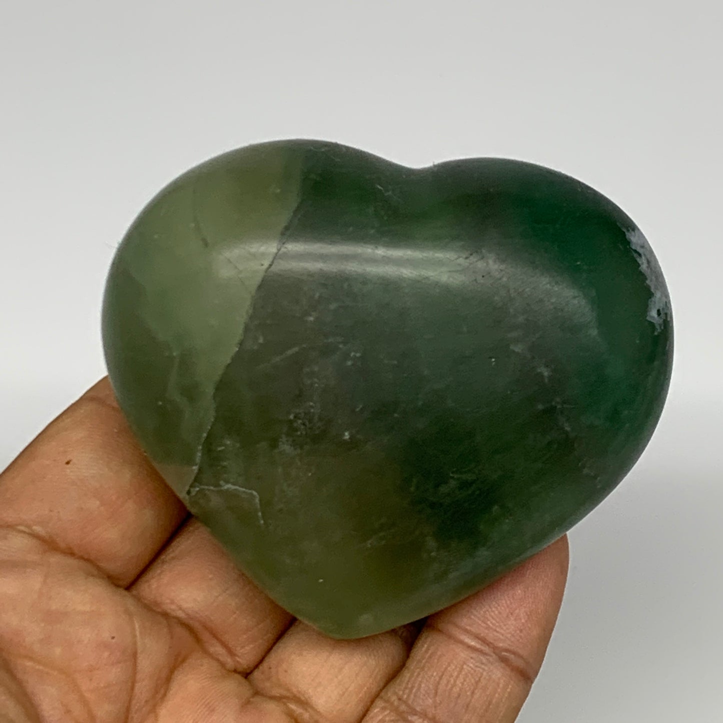 238.7g, 2.3" x 2.9" x 1.4" Fluorite Heart Healing Crystal @Madagascar, B17317