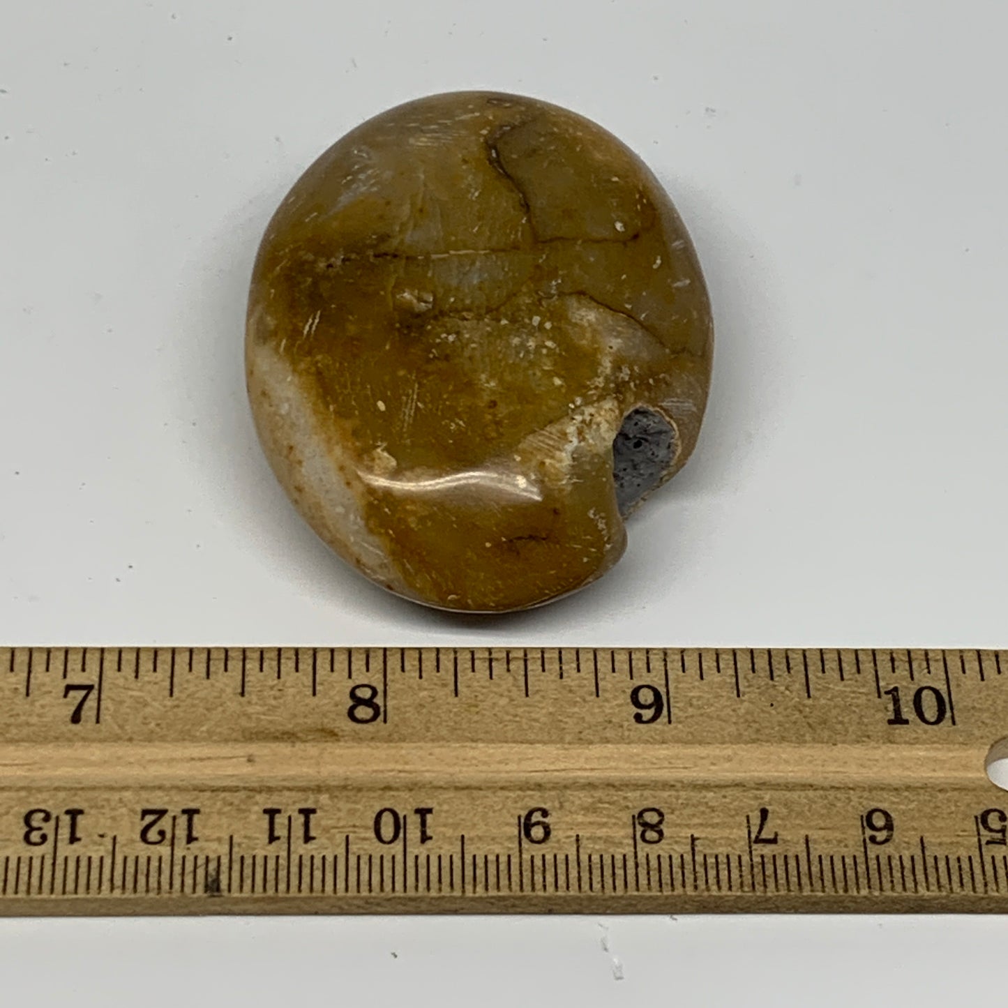 76.8g, 2.3"x1.8"x0.9", Yellow Ocean Jasper Palm-Stone @Madagascar, B18088