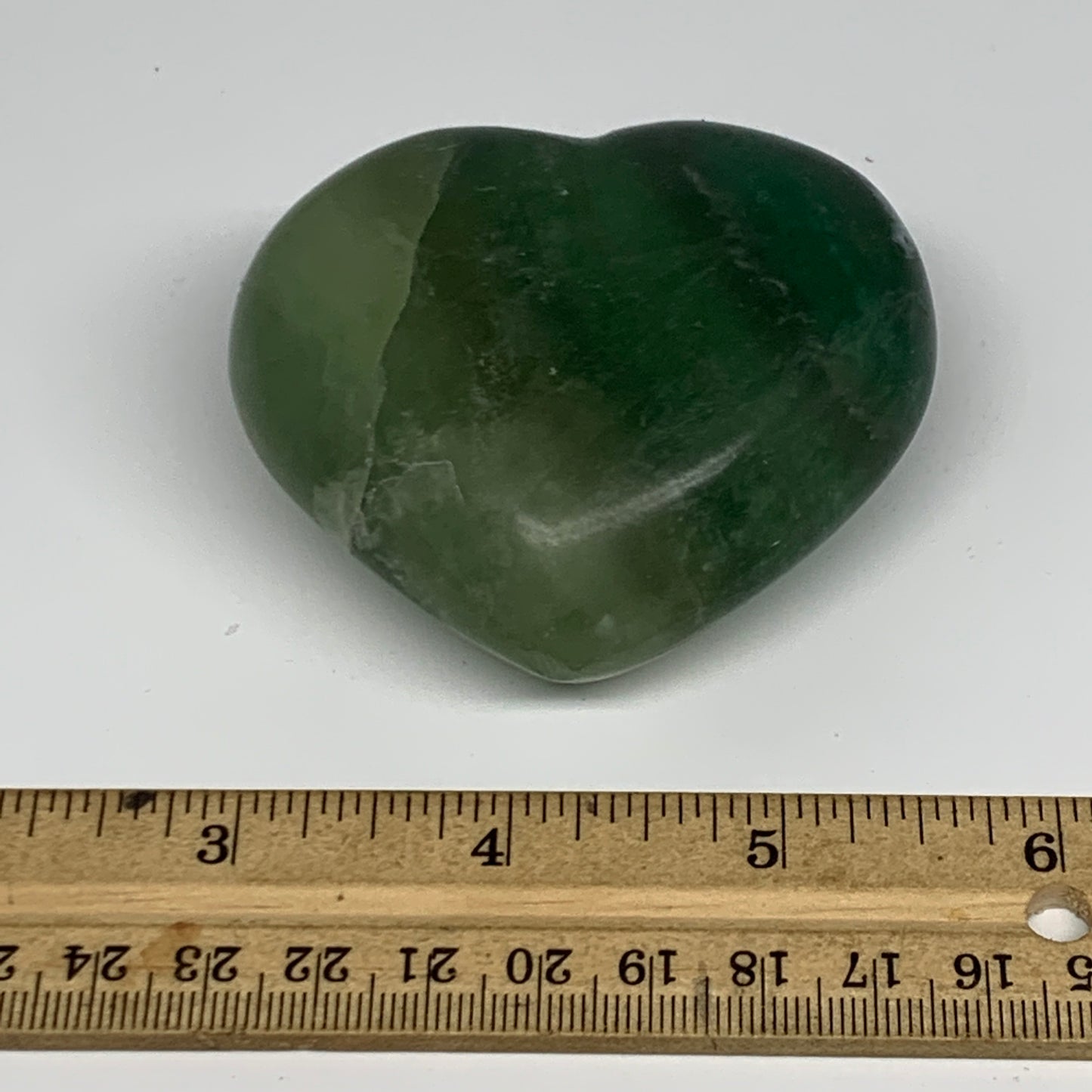 238.7g, 2.3" x 2.9" x 1.4" Fluorite Heart Healing Crystal @Madagascar, B17317