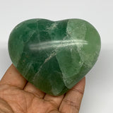 343.1g, 2.6" x 3.2" x 1.5" Fluorite Heart Healing Crystal @Madagascar, B17318