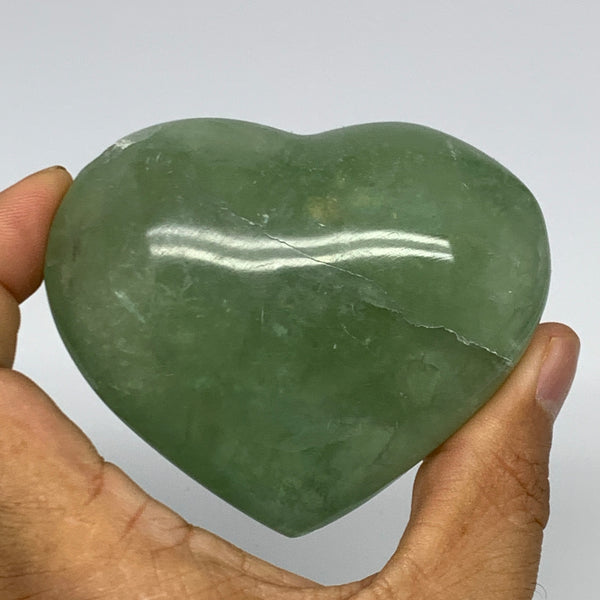 234.7g, 2.4" x 3" x 1.3" Fluorite Heart Healing Crystal @Madagascar, B17320