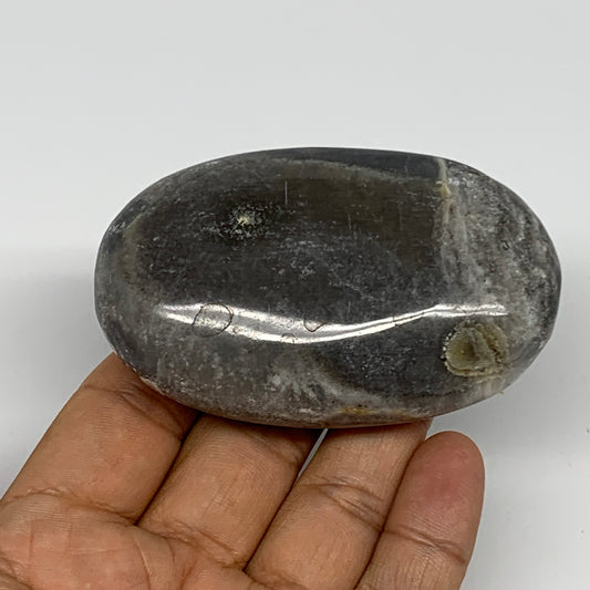 159.5g, 3"x1.9"x1", Chipped Calcite Palm-Stone Reiki @Afghanistan, B14943