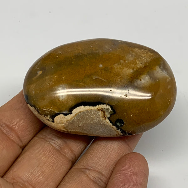 73.6g, 2.4"x1.6"x0.9", Yellow Ocean Jasper Palm-Stone @Madagascar, B18092
