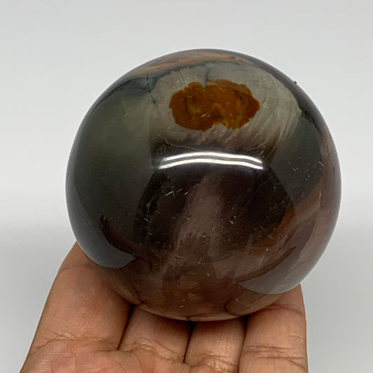 412.4g, 2.7" (67mm), Polychrome Jasper Sphere Ball Crystal Reiki @Madagascar, B1