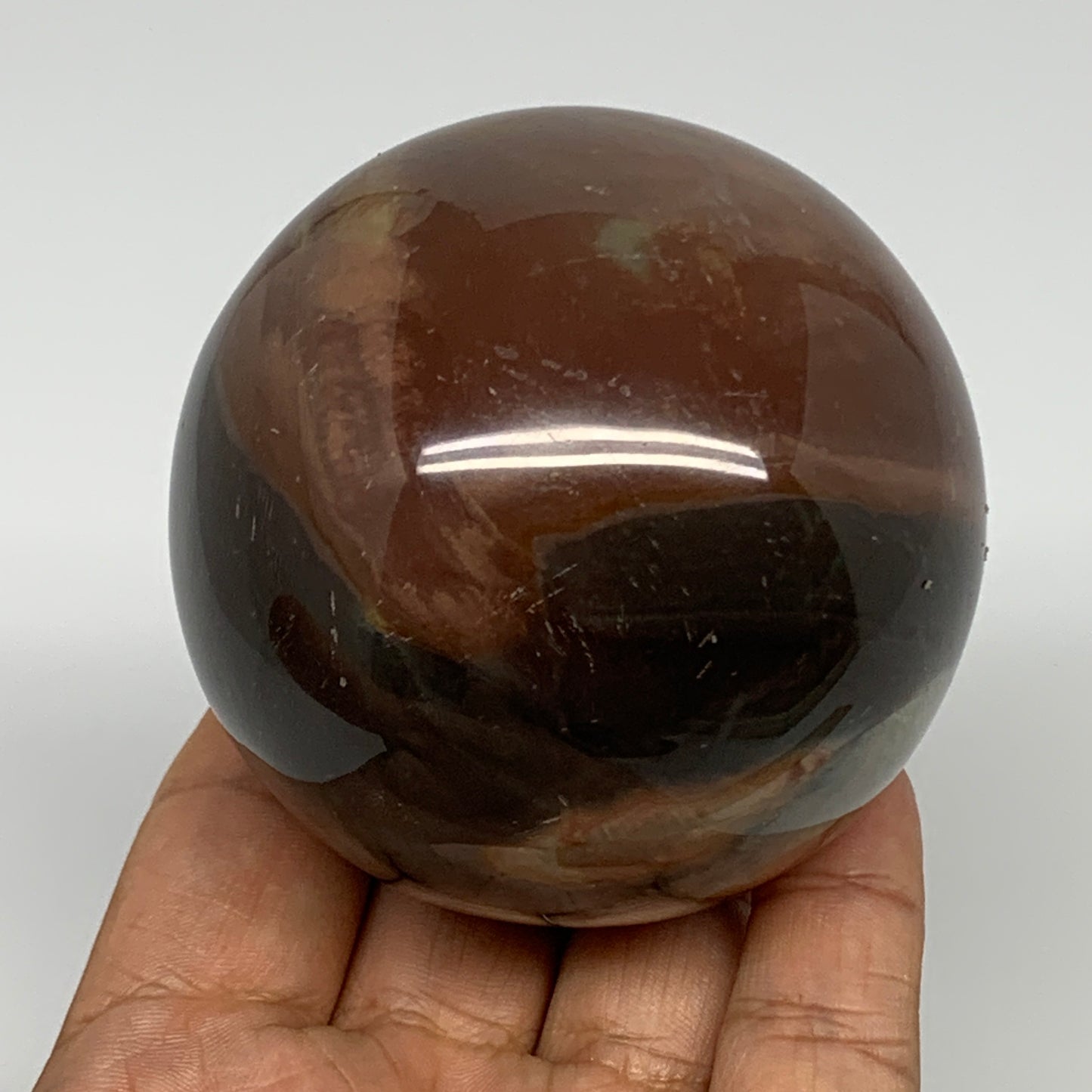 412.4g, 2.7" (67mm), Polychrome Jasper Sphere Ball Crystal Reiki @Madagascar, B1