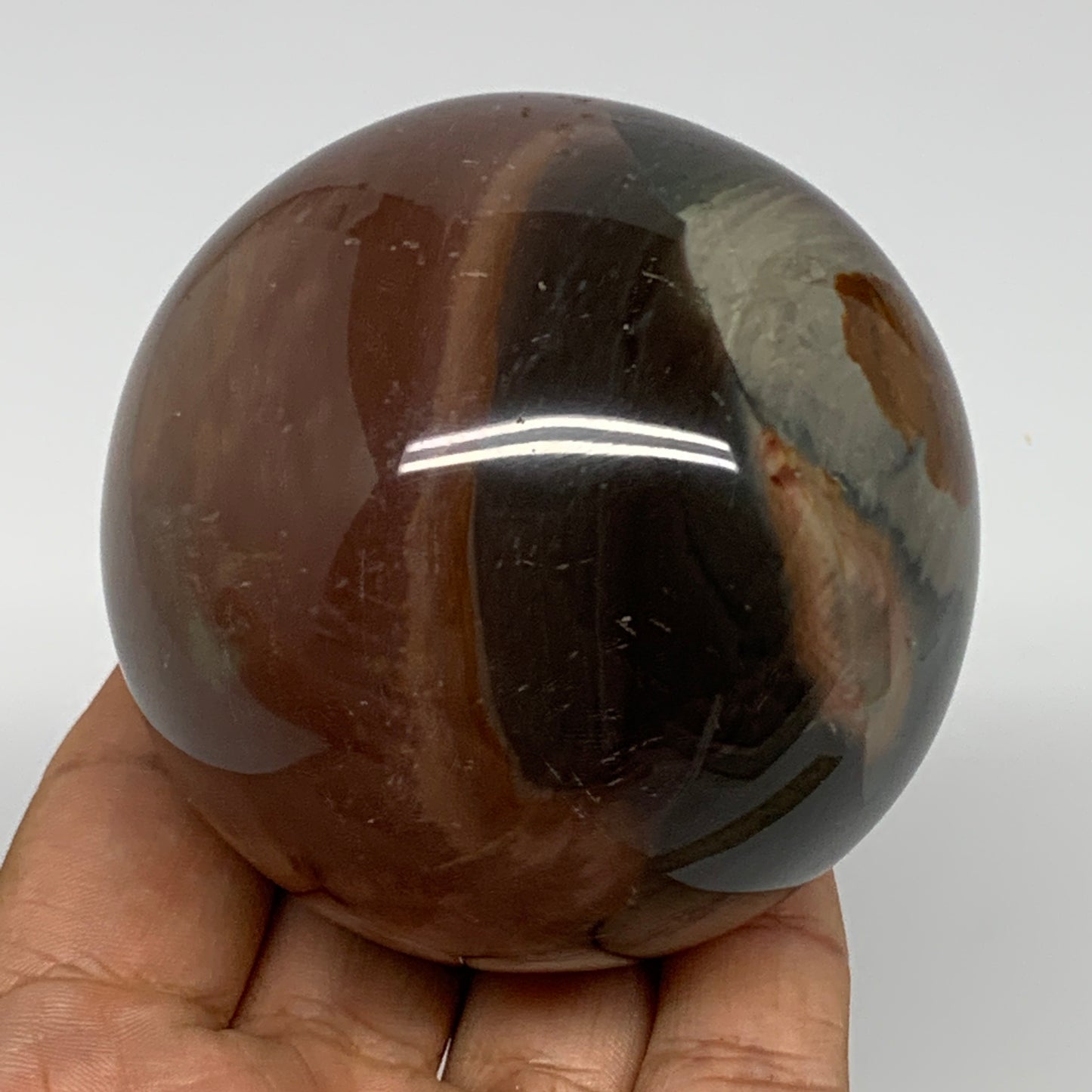 412.4g, 2.7" (67mm), Polychrome Jasper Sphere Ball Crystal Reiki @Madagascar, B1