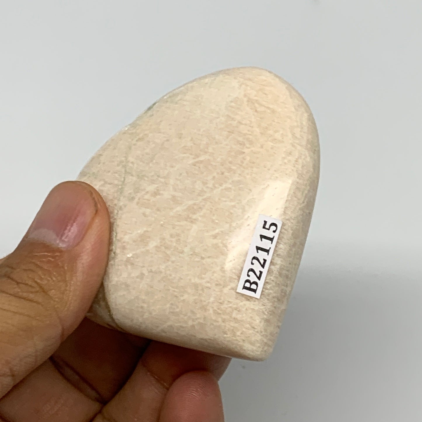 101.5g, 2.5"x2.5"x0.8", White Moonstone Heart Crystal Polished Gemstone, B22115