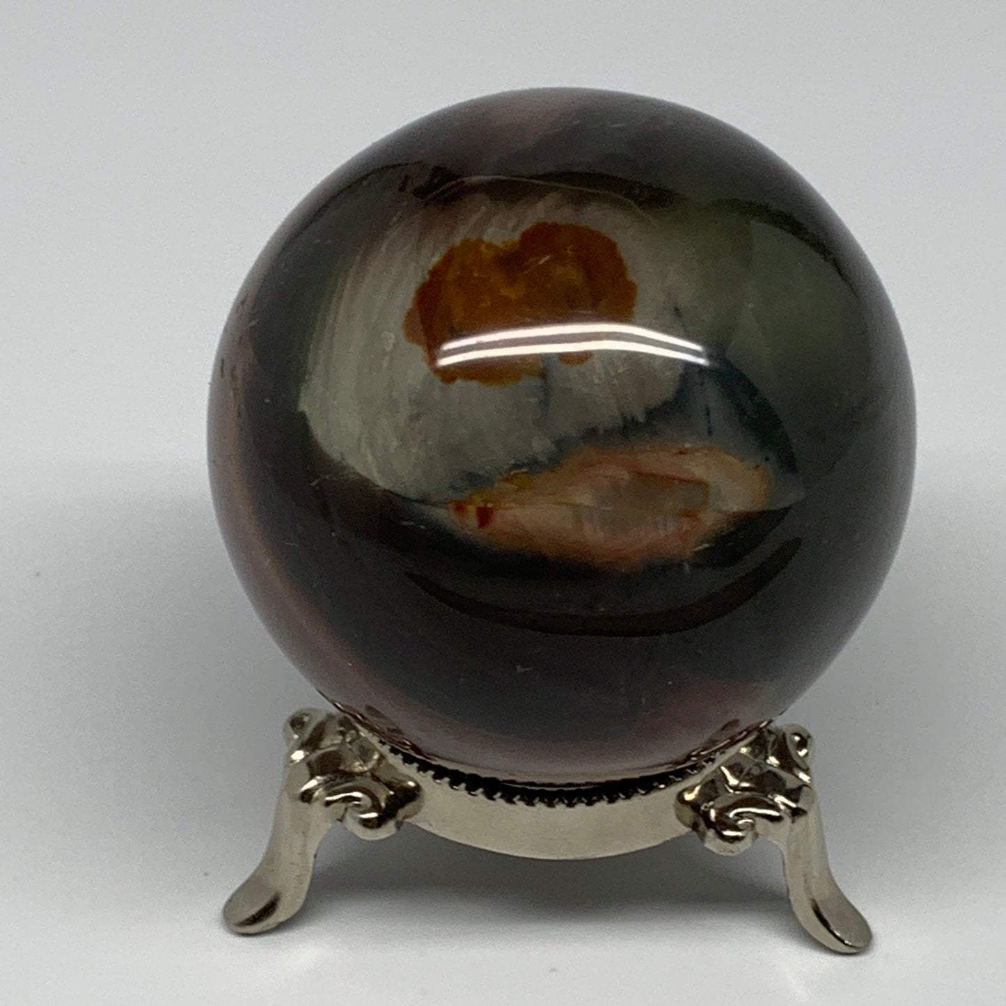 412.4g, 2.7" (67mm), Polychrome Jasper Sphere Ball Crystal Reiki @Madagascar, B1