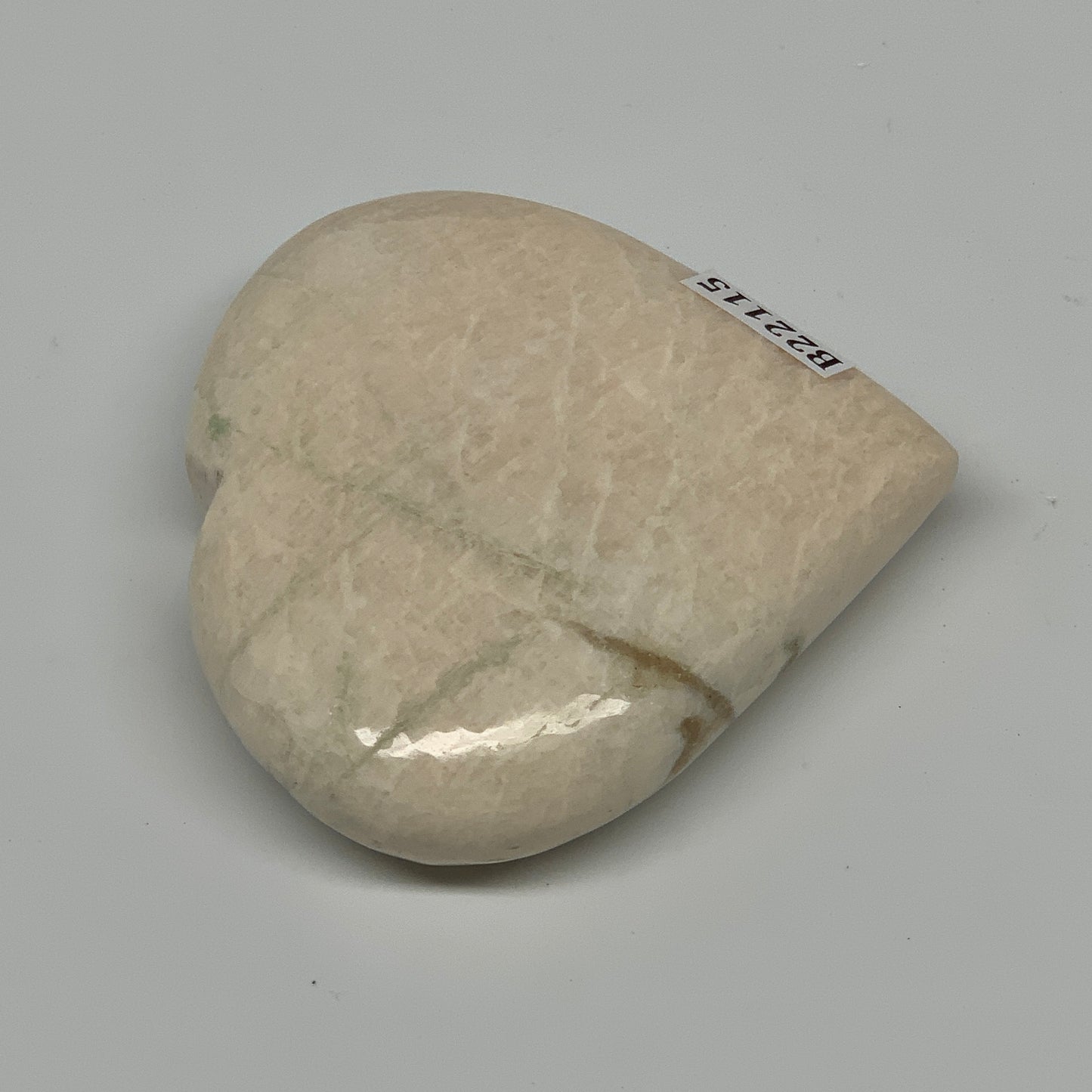 101.5g, 2.5"x2.5"x0.8", White Moonstone Heart Crystal Polished Gemstone, B22115