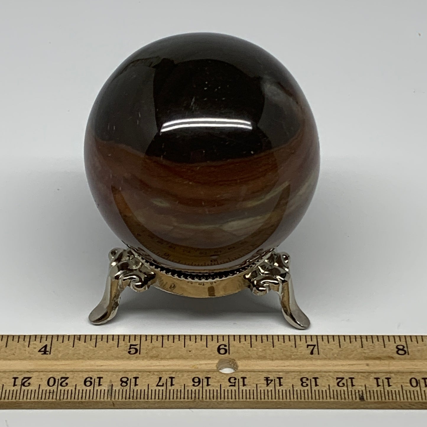 412.4g, 2.7" (67mm), Polychrome Jasper Sphere Ball Crystal Reiki @Madagascar, B1
