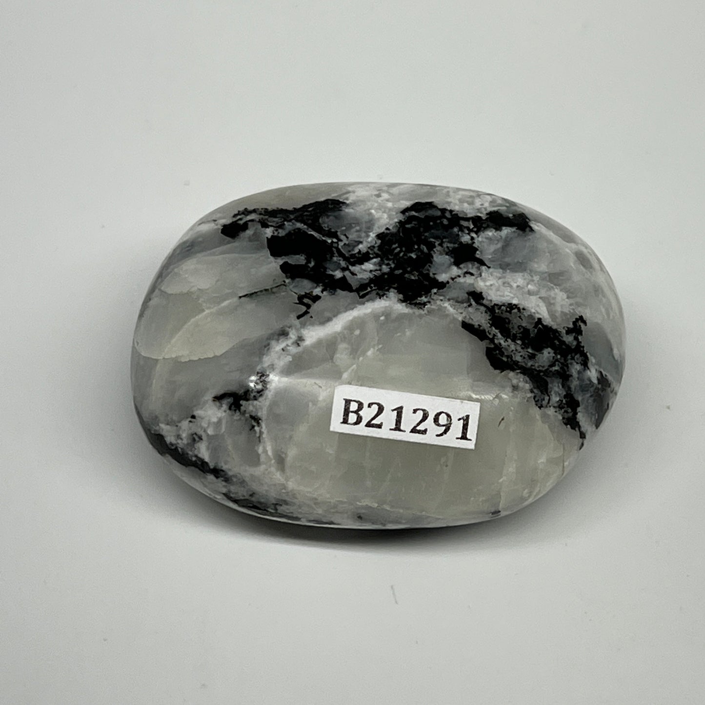98.3g,2.1"x1.6"x1", Rainbow Moonstone Palm-Stone Polished from India, B21291