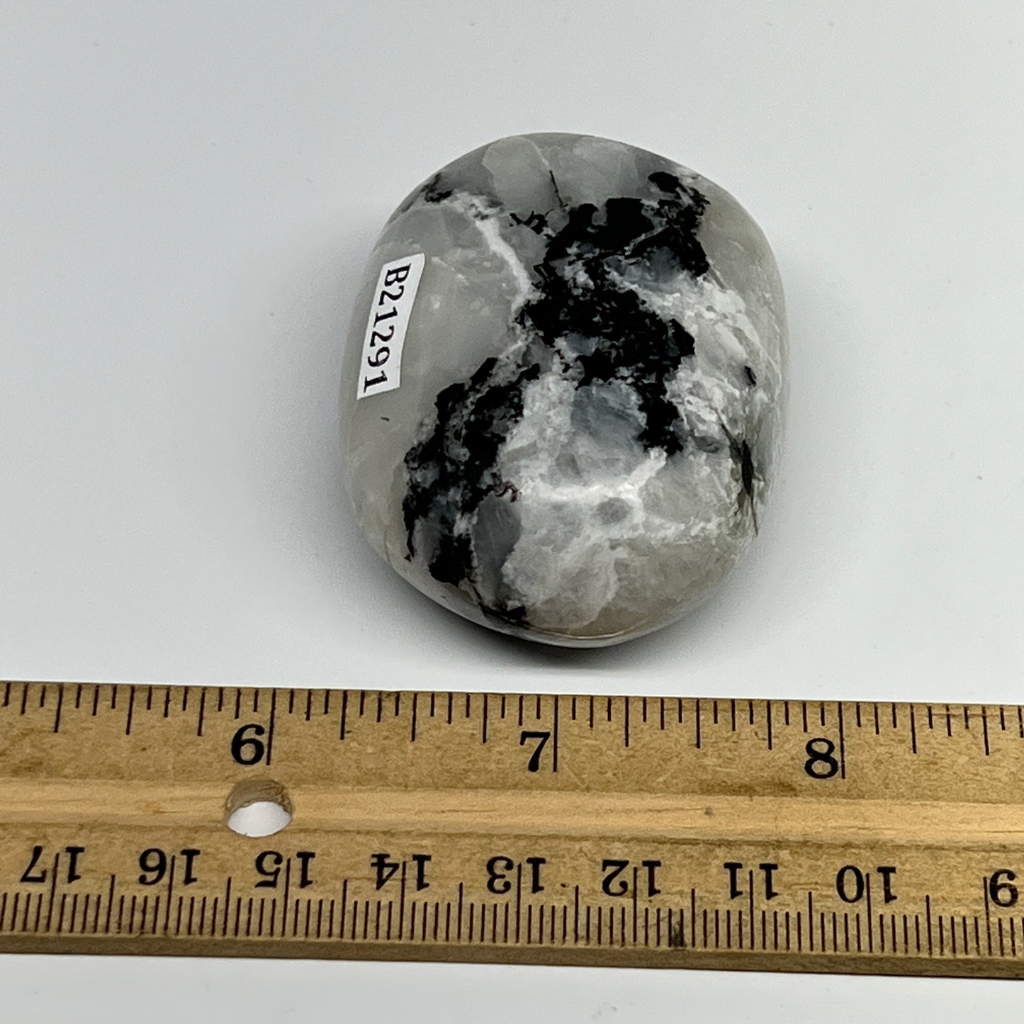 98.3g,2.1"x1.6"x1", Rainbow Moonstone Palm-Stone Polished from India, B21291