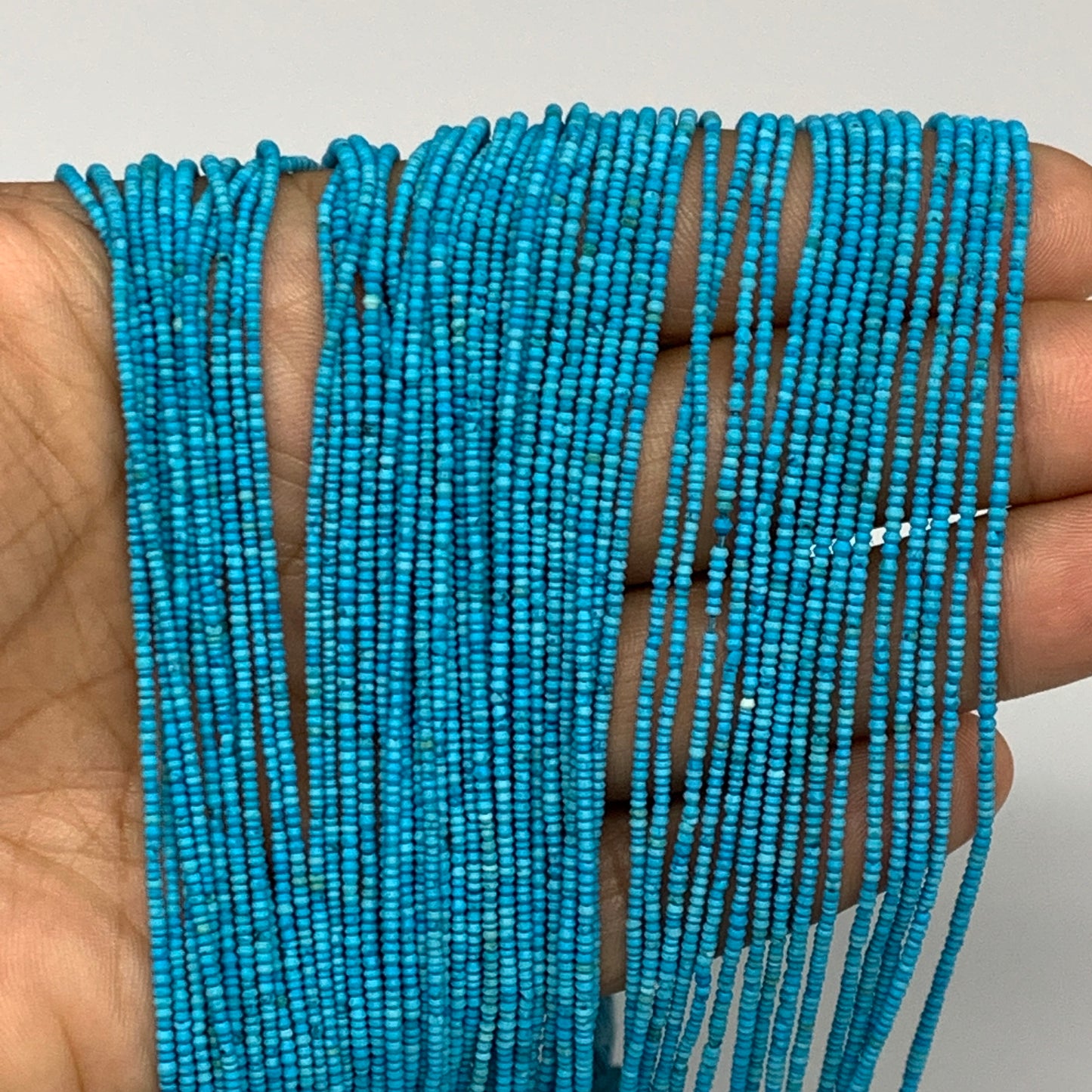 1 strand, 1mm, Tiny Size Synthetic Turquoise Beads St disc @Afghansitan, B13128