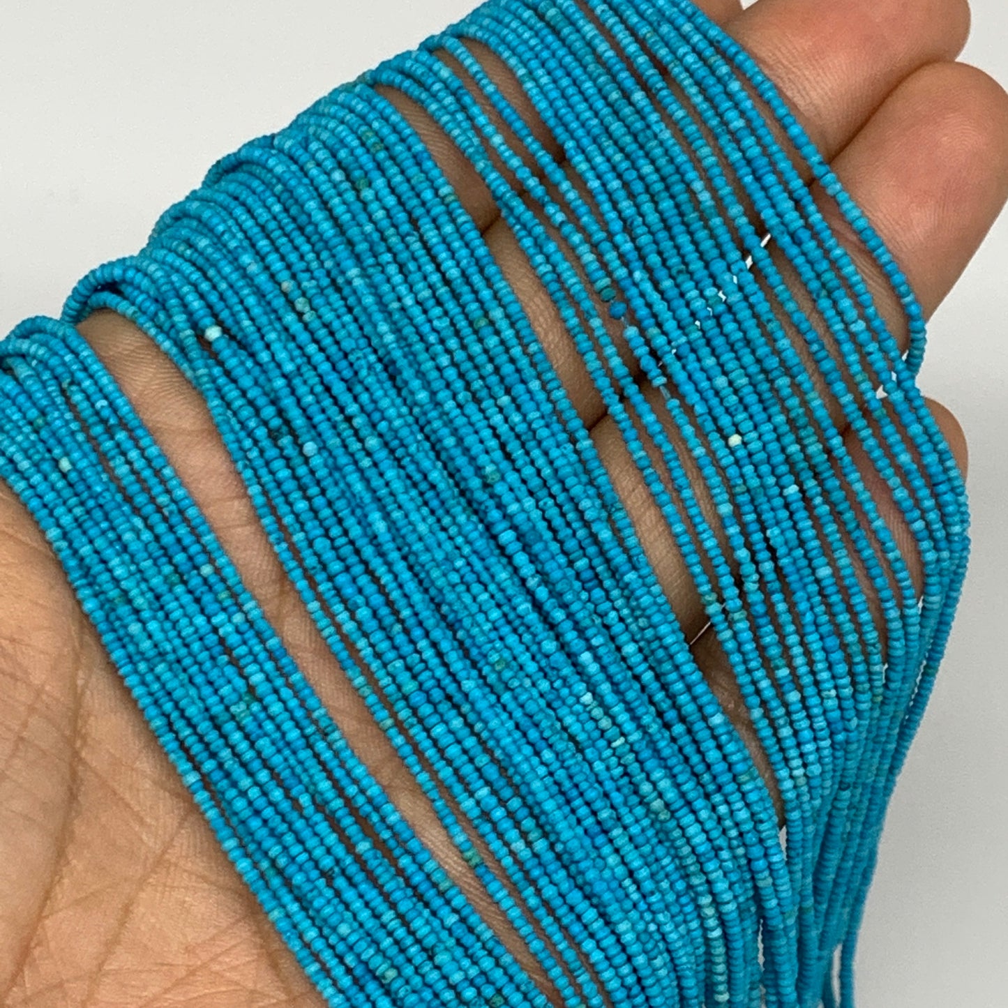 1 strand, 1mm, Tiny Size Synthetic Turquoise Beads St disc @Afghansitan, B13128