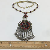 Kuchi Necklace Afghan Tribal Fashion Colorful Glass ATS Necktie Necklace, KN369