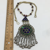 Kuchi Necklace Afghan Tribal Fashion Colorful Glass ATS Necktie Necklace, KN367