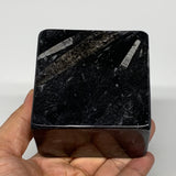 506g, 2.9" x 2.8" x 1.9" Black Fossils Orthoceras Ammonite Business Card Holder,