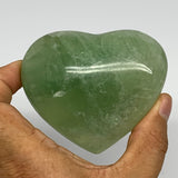 309.2g, 2.6" x 3.1" x 1.4" Fluorite Heart Healing Crystal @Madagascar, B17324
