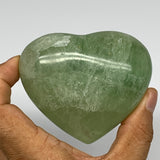 309.2g, 2.6" x 3.1" x 1.4" Fluorite Heart Healing Crystal @Madagascar, B17324
