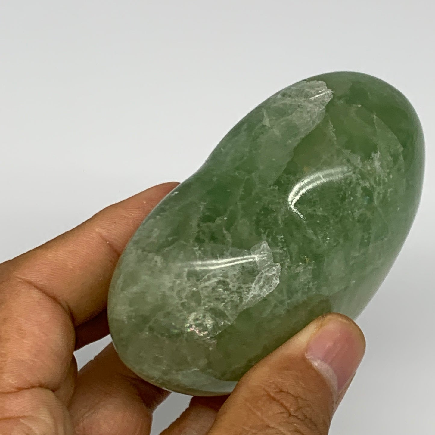 309.2g, 2.6" x 3.1" x 1.4" Fluorite Heart Healing Crystal @Madagascar, B17324