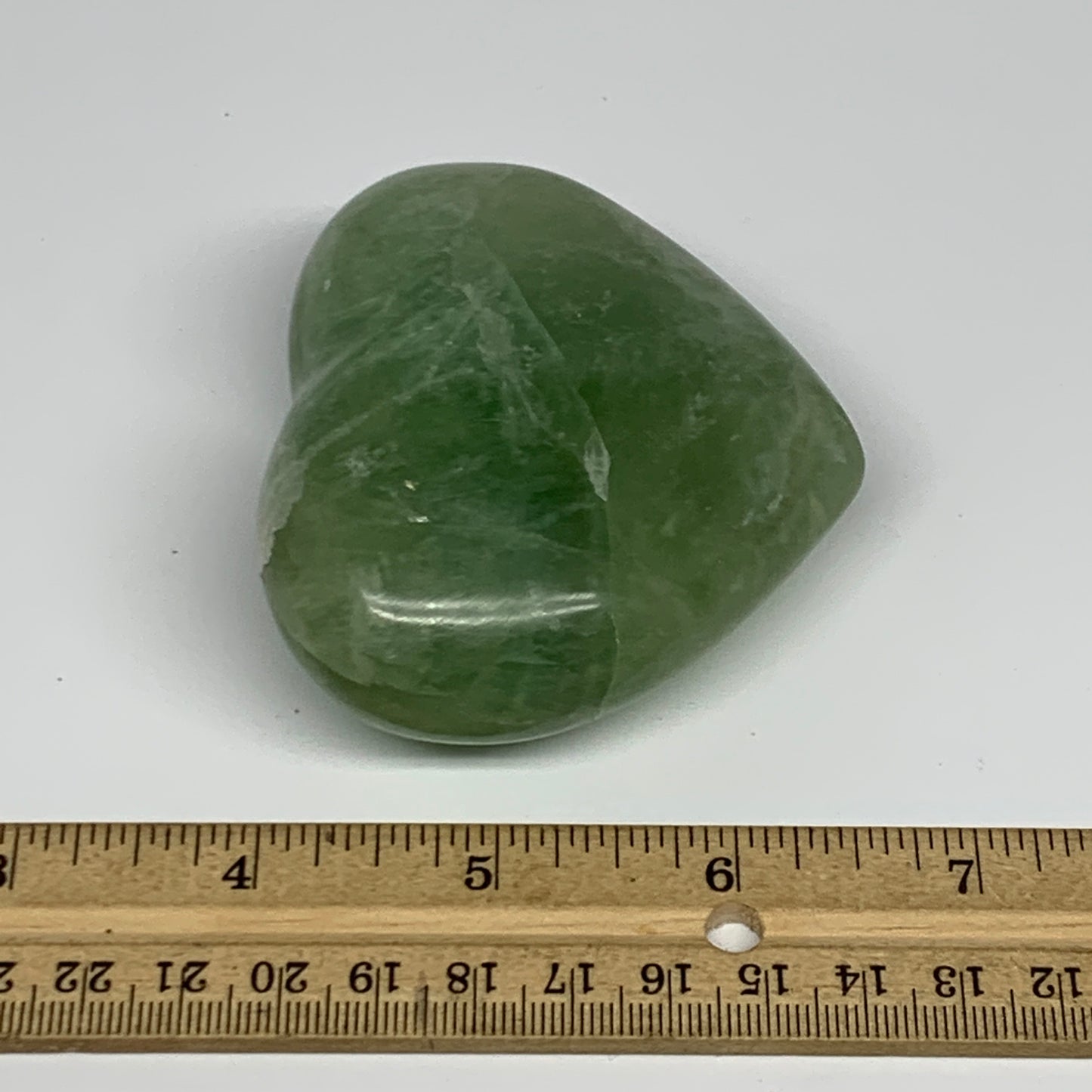 309.2g, 2.6" x 3.1" x 1.4" Fluorite Heart Healing Crystal @Madagascar, B17324