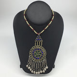 Kuchi Necklace Afghan Tribal Fashion Colorful Glass ATS Necktie Necklace, KN363