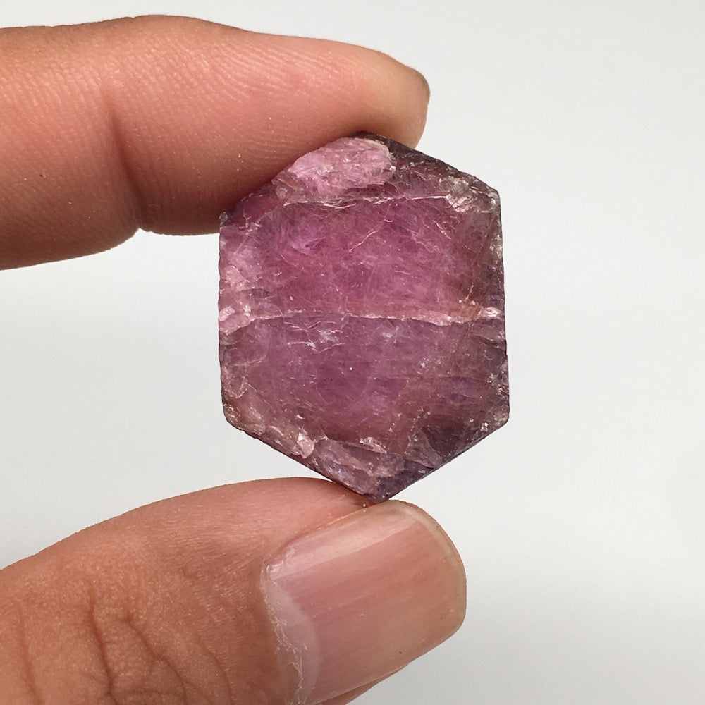 12.6g, 27mm x 21mm, Natural Ruby Crystal Slice Corundum Mineral Specimen, RC11