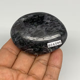 104.9g, 2.4"x1.9"x0.9", Indigo Gabro (Merlinite) Palm-Stone @Madagascar, B24399