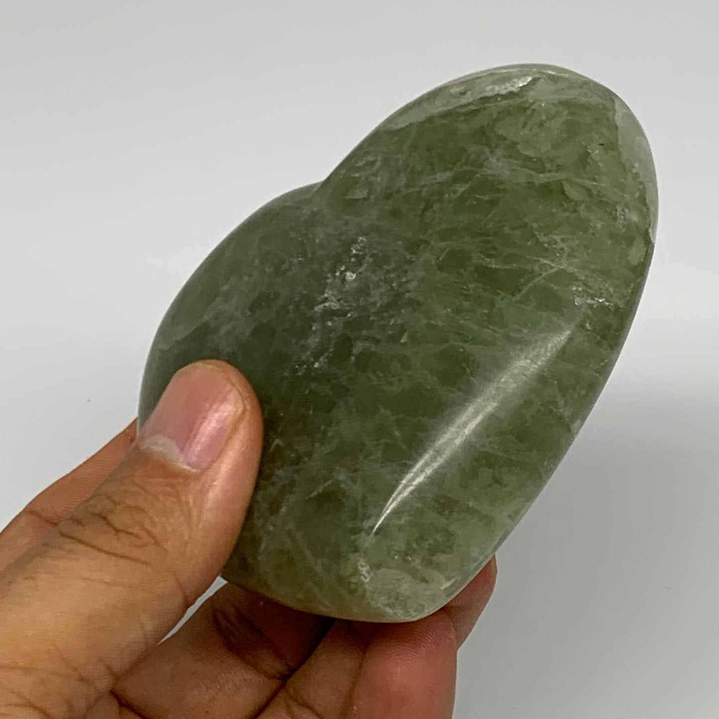 378.8g, 3.1" x 3.5" x 1.2" Fluorite Heart Healing Crystal @Madagascar, B17326