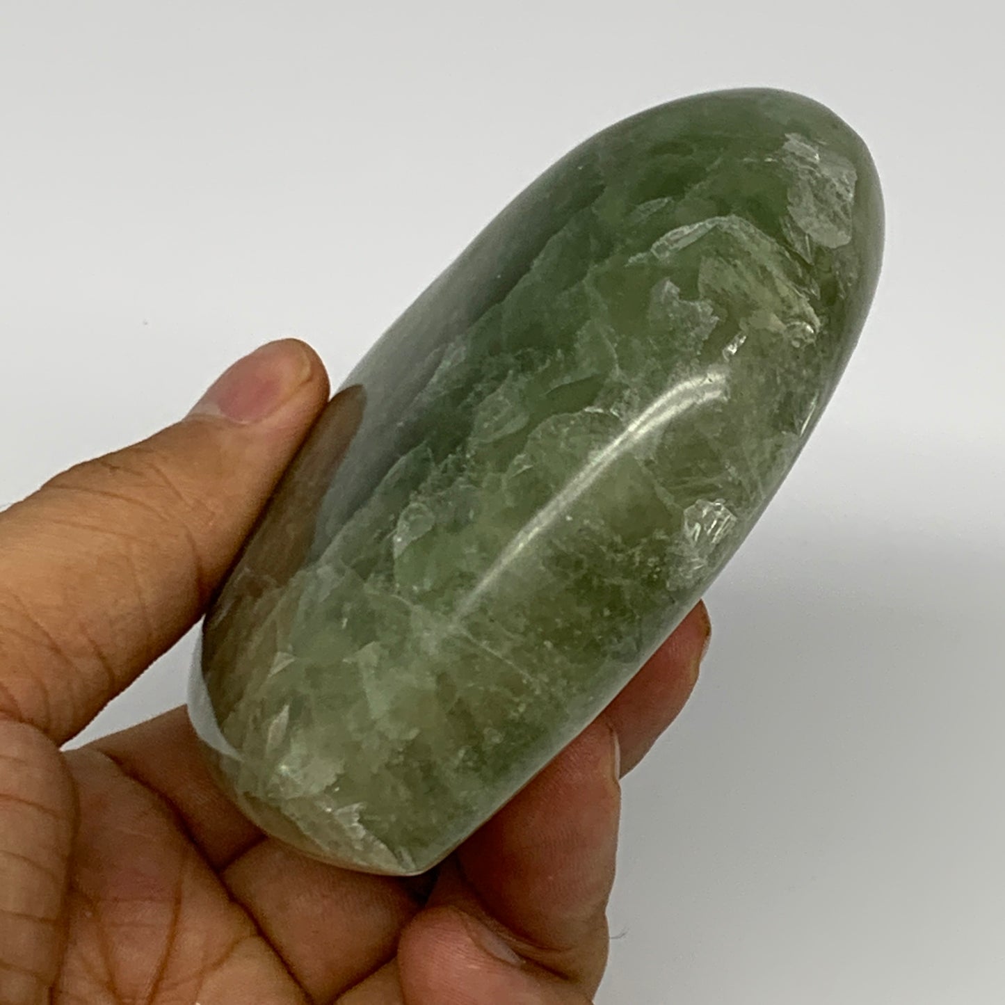 378.8g, 3.1" x 3.5" x 1.2" Fluorite Heart Healing Crystal @Madagascar, B17326