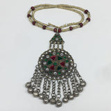 Kuchi Necklace Afghan Tribal Fashion Colorful Glass ATS Necktie Necklace, KN358