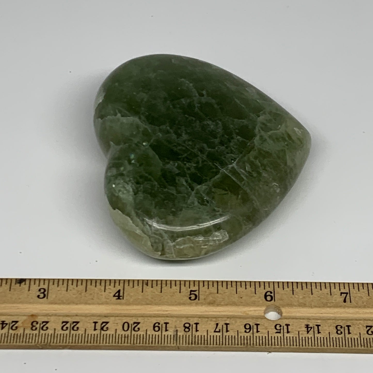 378.8g, 3.1" x 3.5" x 1.2" Fluorite Heart Healing Crystal @Madagascar, B17326