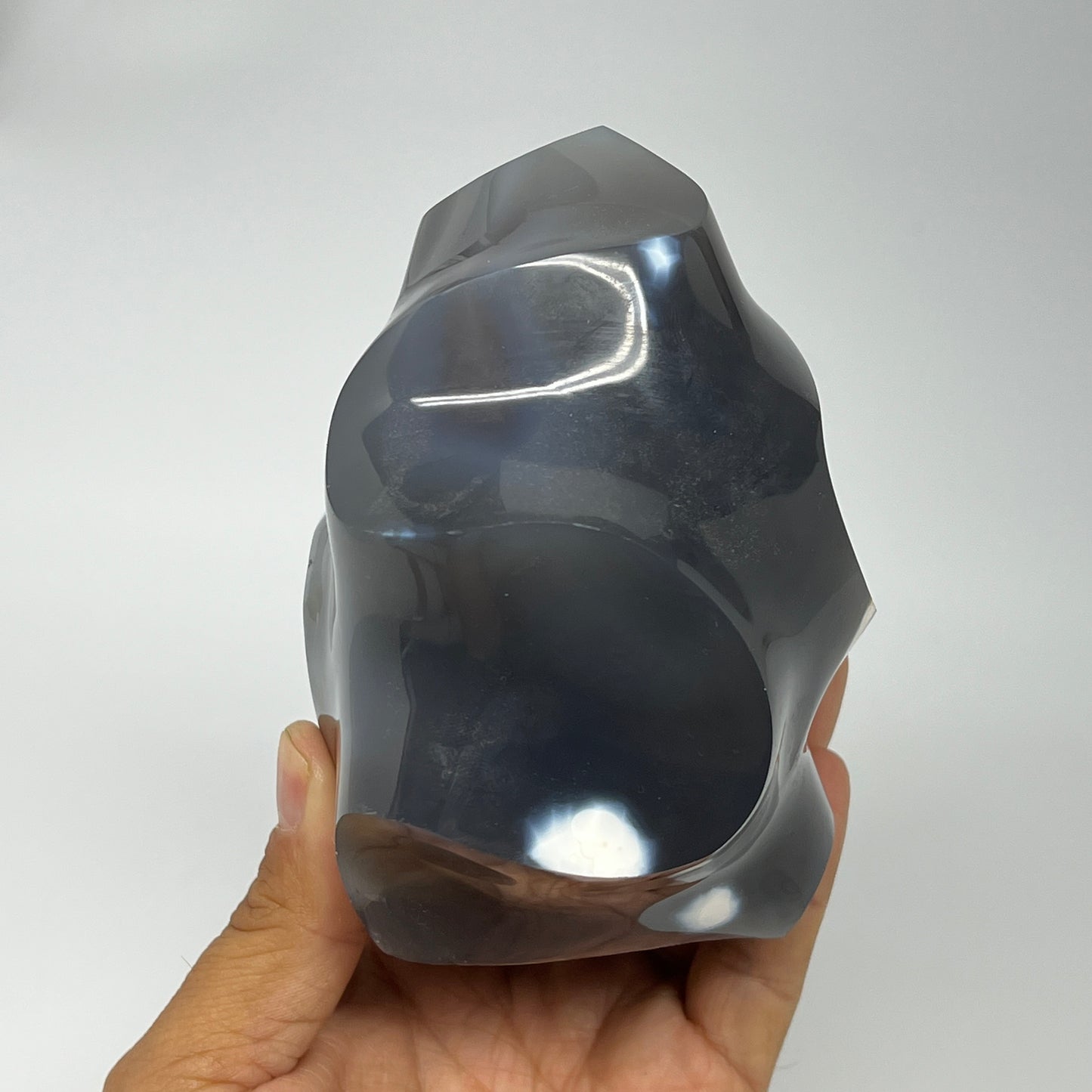 1045g, 4.5"x3.9"x3.2", Orca Agate Flame Gemstones Home Decor @Madagascar, B19509