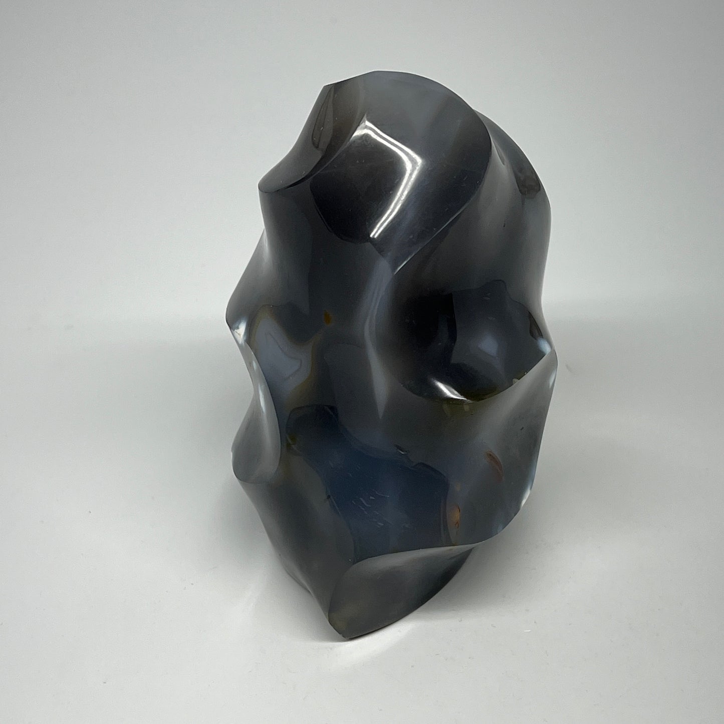 1045g, 4.5"x3.9"x3.2", Orca Agate Flame Gemstones Home Decor @Madagascar, B19509