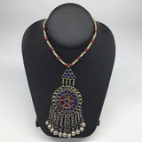 Kuchi Necklace Afghan Tribal Fashion Colorful Glass ATS Necktie Necklace, KN353