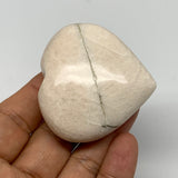 81.2g, 2"x2.1"x0.9", White Moonstone Heart Crystal Polished Gemstone, B22123
