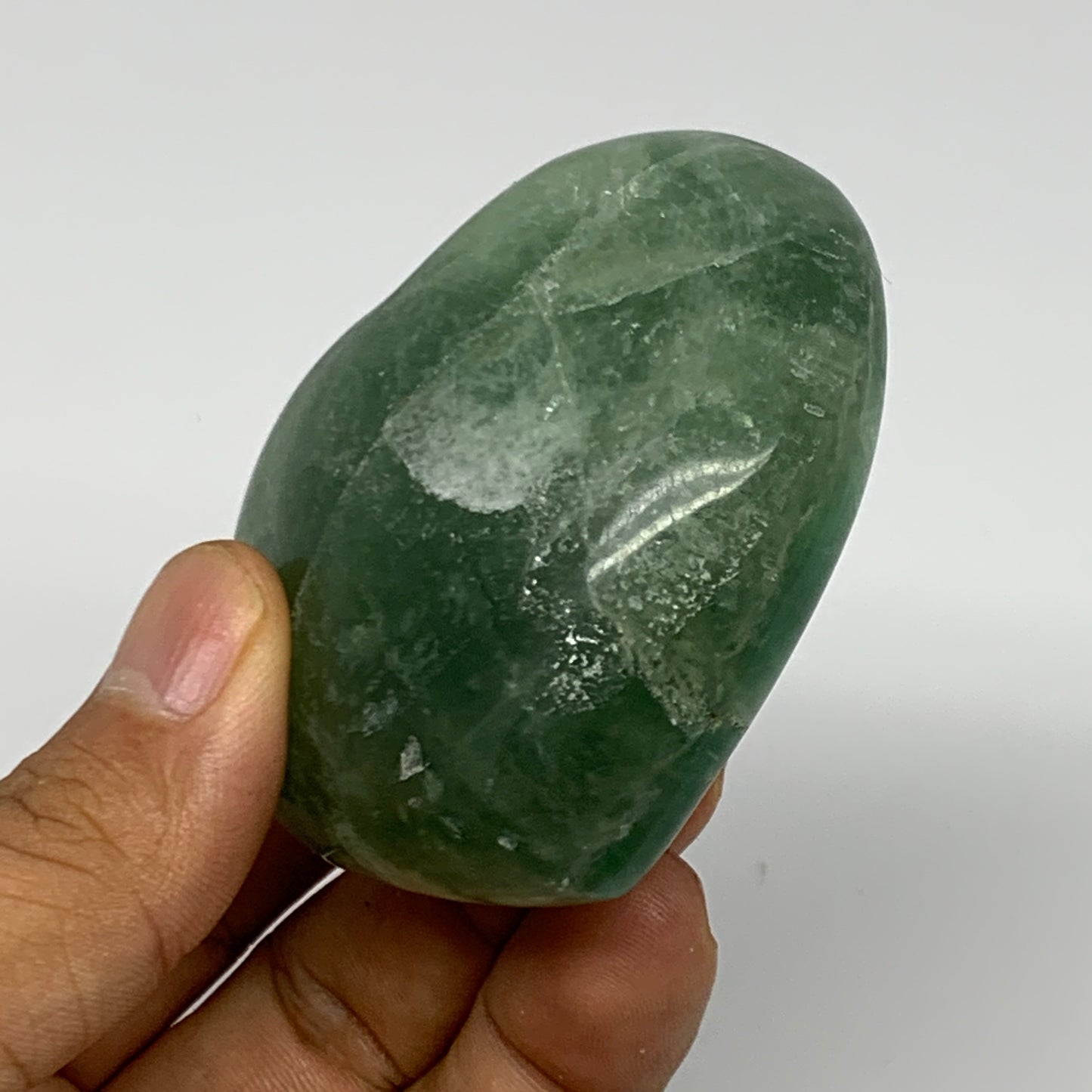 196.4g, 2.2" x 2.7" x 1.2" Fluorite Heart Healing Crystal @Madagascar, B17329