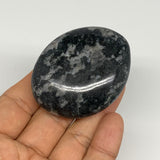 83.9g, 2.3"x1.8"x0.8", Indigo Gabro (Merlinite) Palm-Stone @Madagascar, B24402