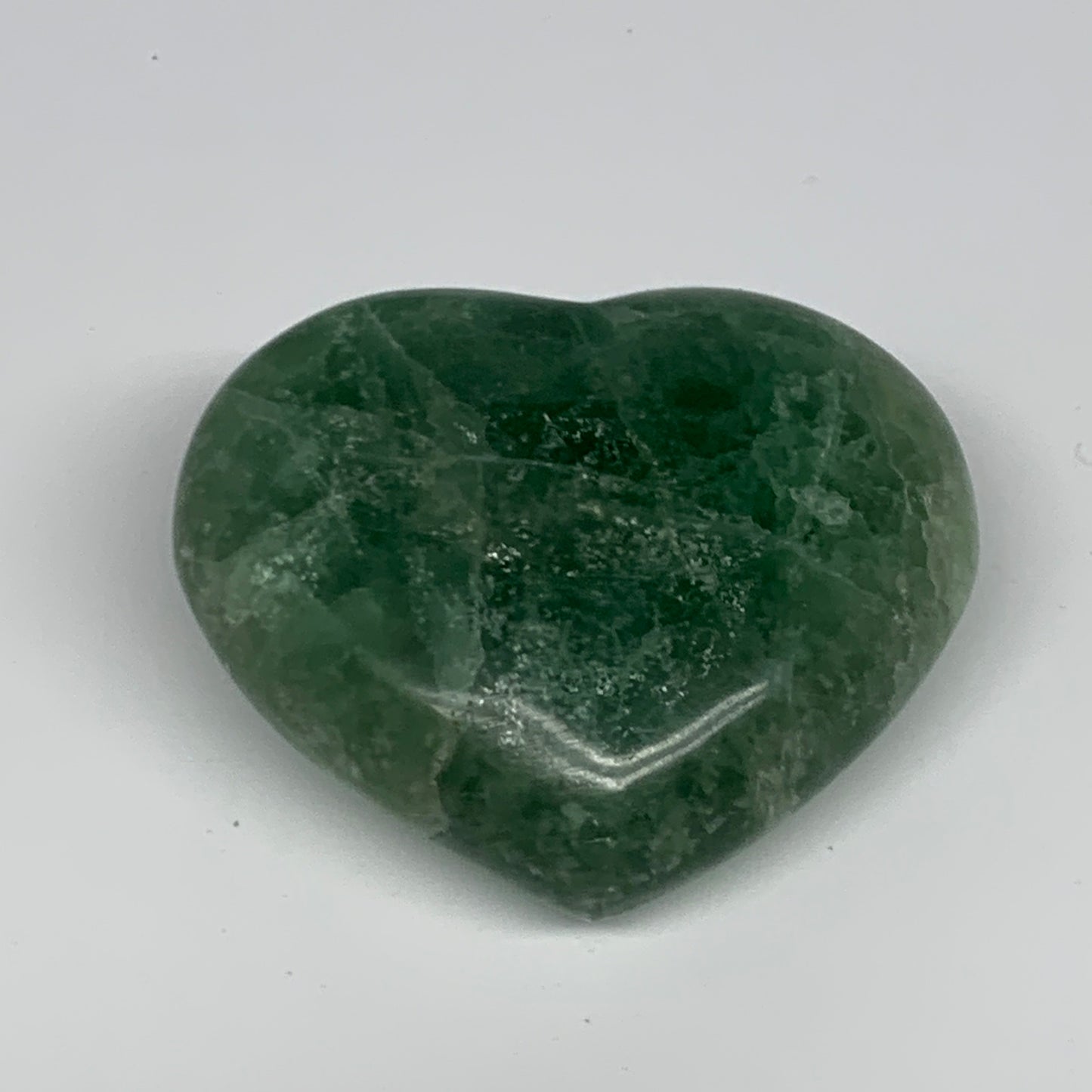 196.4g, 2.2" x 2.7" x 1.2" Fluorite Heart Healing Crystal @Madagascar, B17329