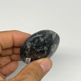 83.9g, 2.3"x1.8"x0.8", Indigo Gabro (Merlinite) Palm-Stone @Madagascar, B24402