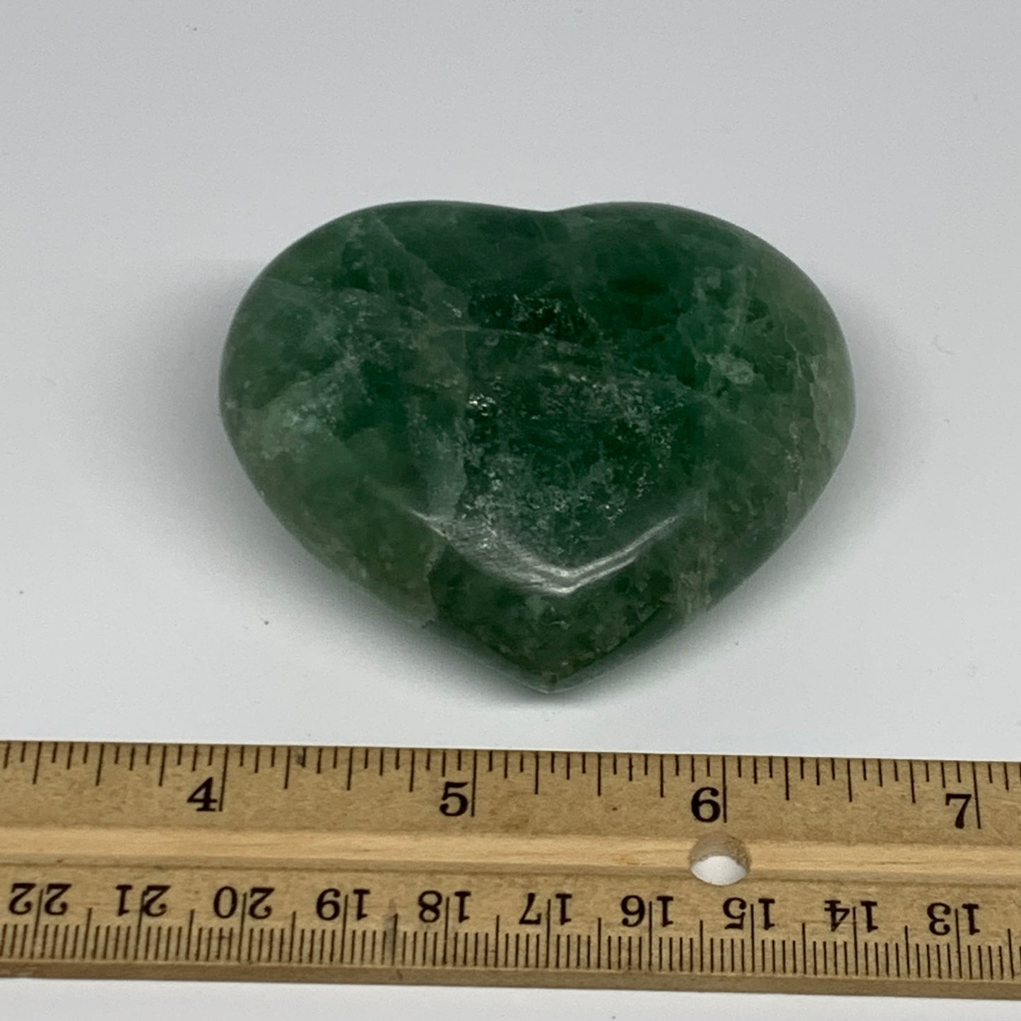196.4g, 2.2" x 2.7" x 1.2" Fluorite Heart Healing Crystal @Madagascar, B17329
