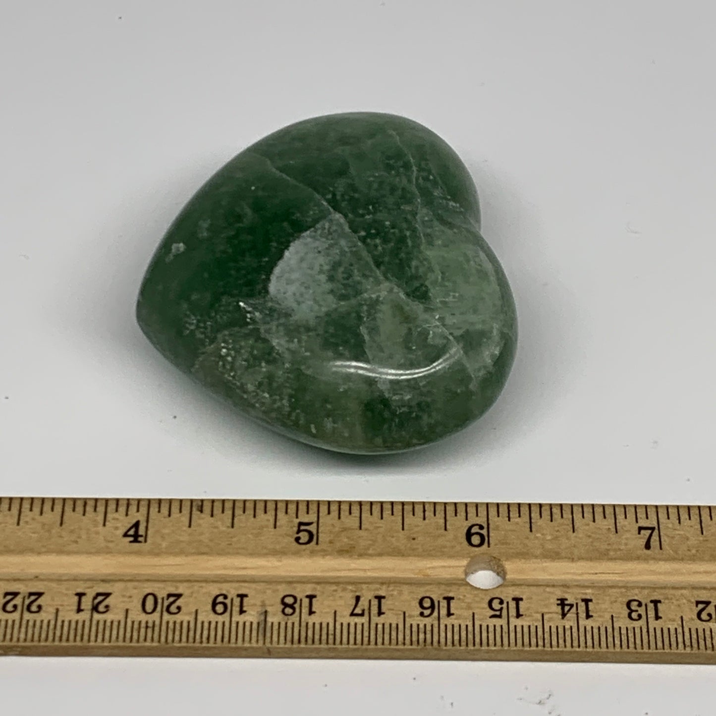 196.4g, 2.2" x 2.7" x 1.2" Fluorite Heart Healing Crystal @Madagascar, B17329