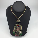 Kuchi Necklace Afghan Tribal Fashion Colorful Glass ATS Necktie Necklace, KN348