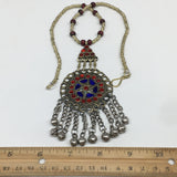 Kuchi Necklace Afghan Tribal Fashion Colorful Glass ATS Necktie Necklace, KN407