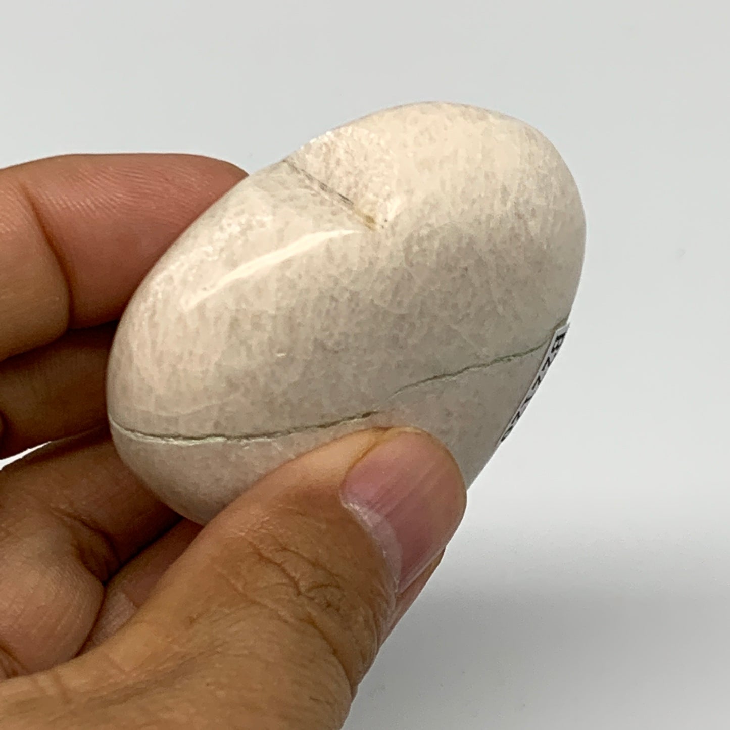 83.25g, 2"x2.1"x0.9", White Moonstone Heart Crystal Polished Gemstone, B22126